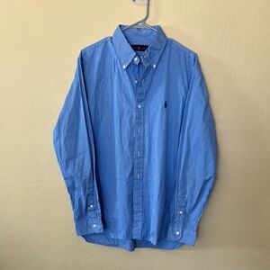 POLO RALPH LAUREN Shirt. Striped shirt BUTTON DOWN BLUE WHITE SIZE 16-1/2/ 42
